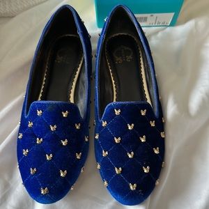 C Wonder Blue Velvet Frenchie Stud Loafer